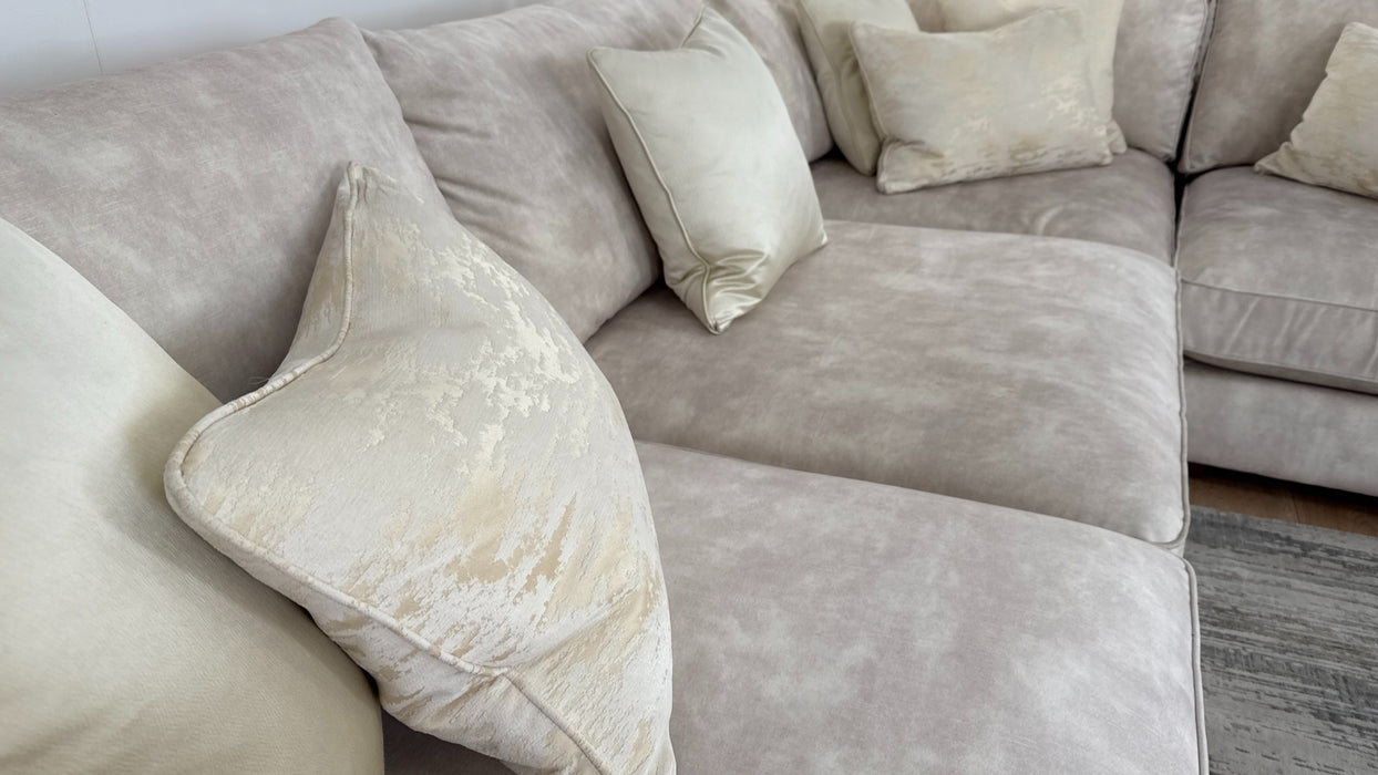 Emperor 3 Corner 1.5 Modular Fabric Sofa in Lucerne Ivory Mix