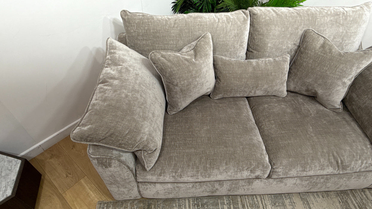 Sofology Georgio Fabric 3 Seater Feather Flex Seats in Luxe Chenille Stone Mix