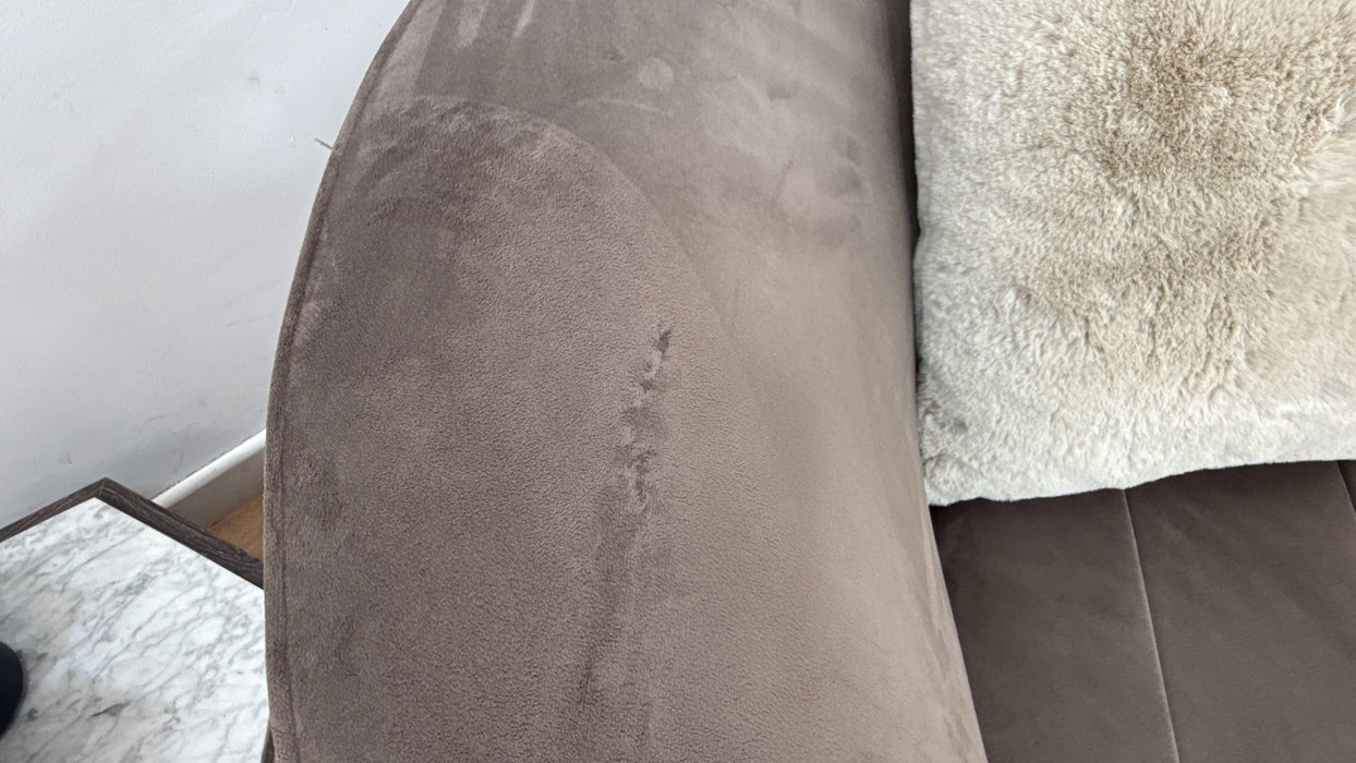 Sofology Fitzrovia Fabric 3 Seater in Matt Velvet Mole Mix with Trim