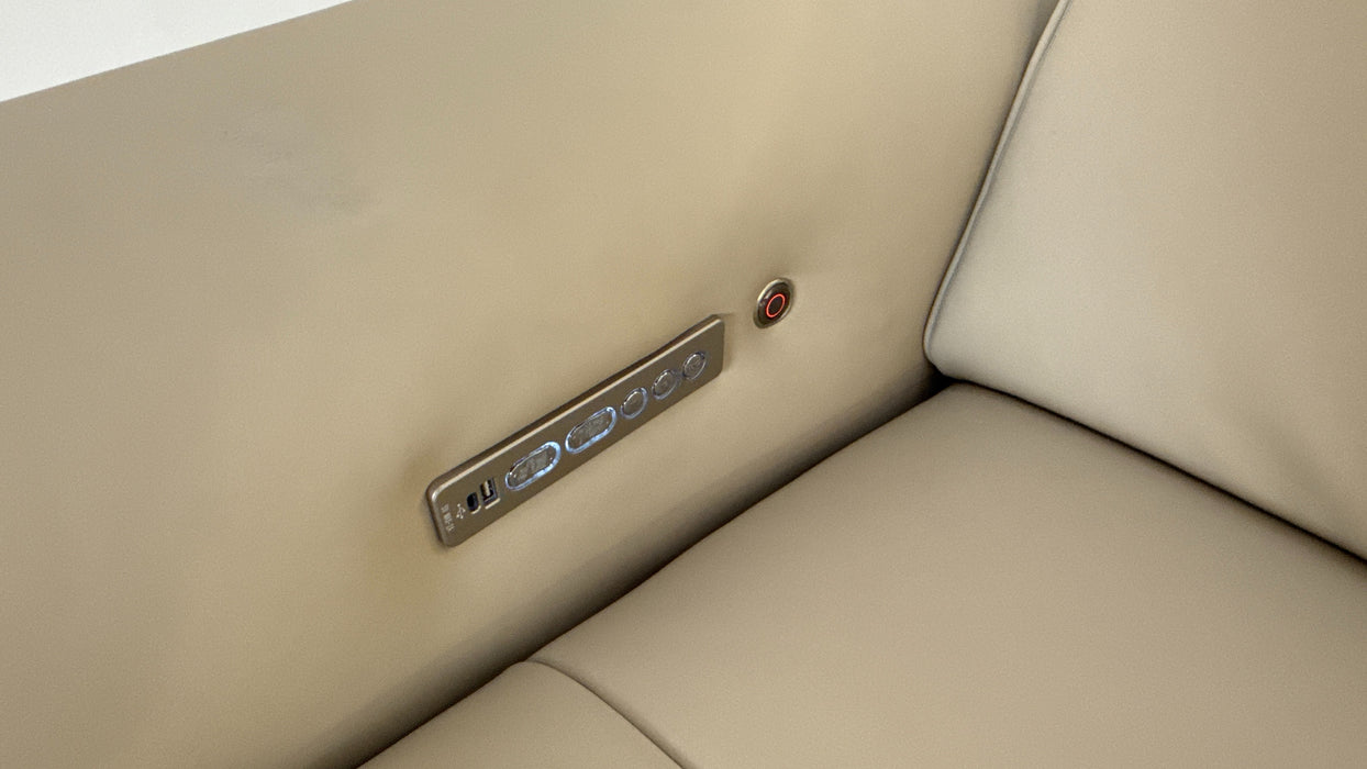 Sofology The Riviera Leather 2.5 Seater Power Recliner/Headrest Heated Seat in Trusty Super Matt Stone