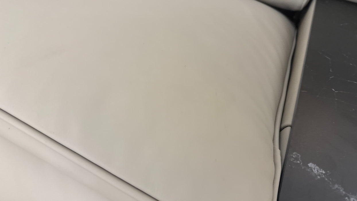 Sofology The Viento Leather 2 Seater Console Power Recliner/Headrest Heated Seat Lumbar in Trusty Super Matt Putty