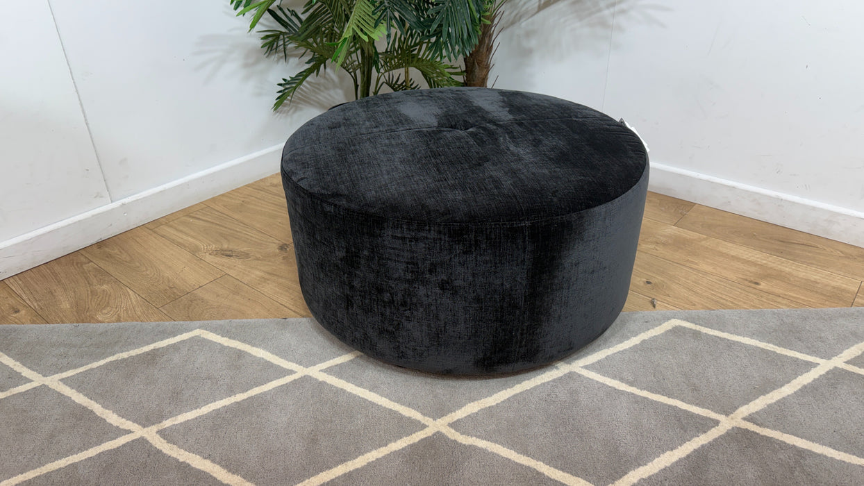 Sofology Portobello Fabric Designer Foam Footstool in Luxury Chenille Anthracite