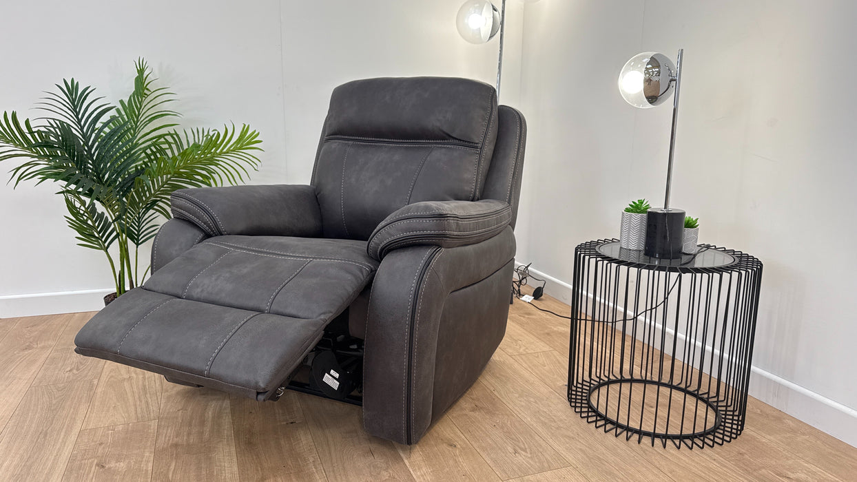 Vinson 1 Seater - Fabric Power Reclining Chair - Graphite