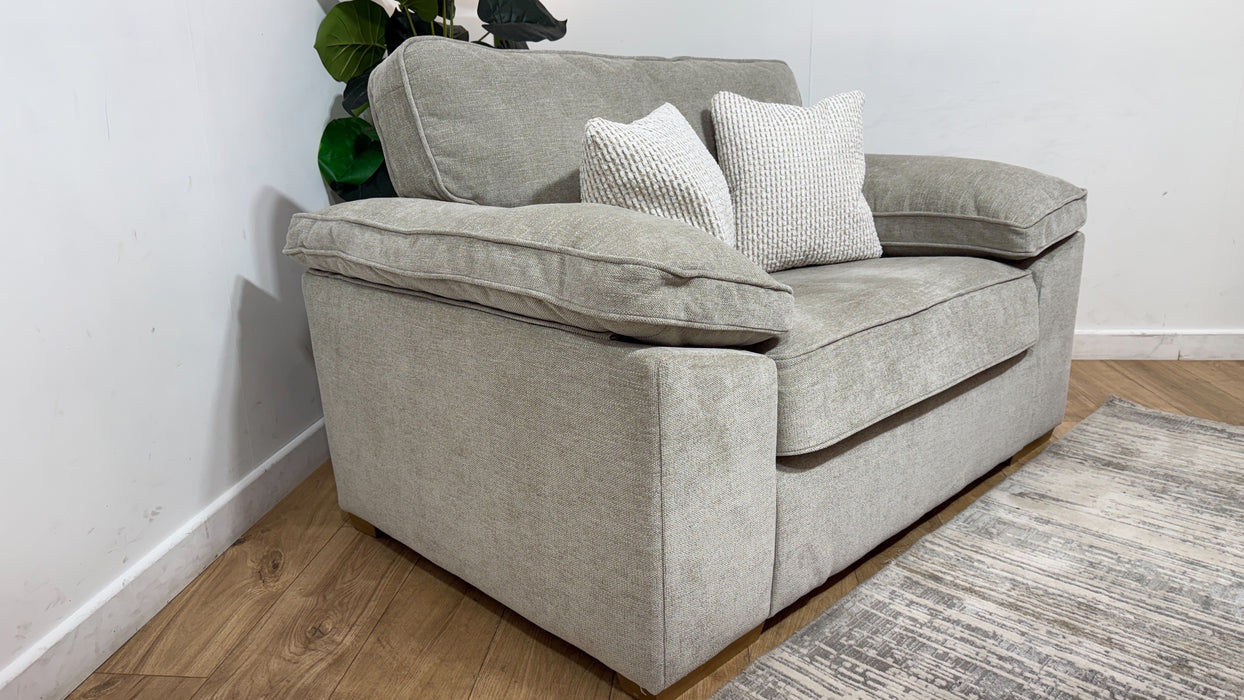 Sofology Brixton Fabric Loveseat in Linen Look Chenille Truffle Mix