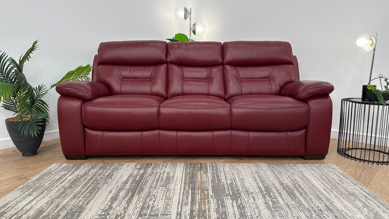 DFS The Foster 3 Seater Fabric Sofa in Ultimate Deep Red