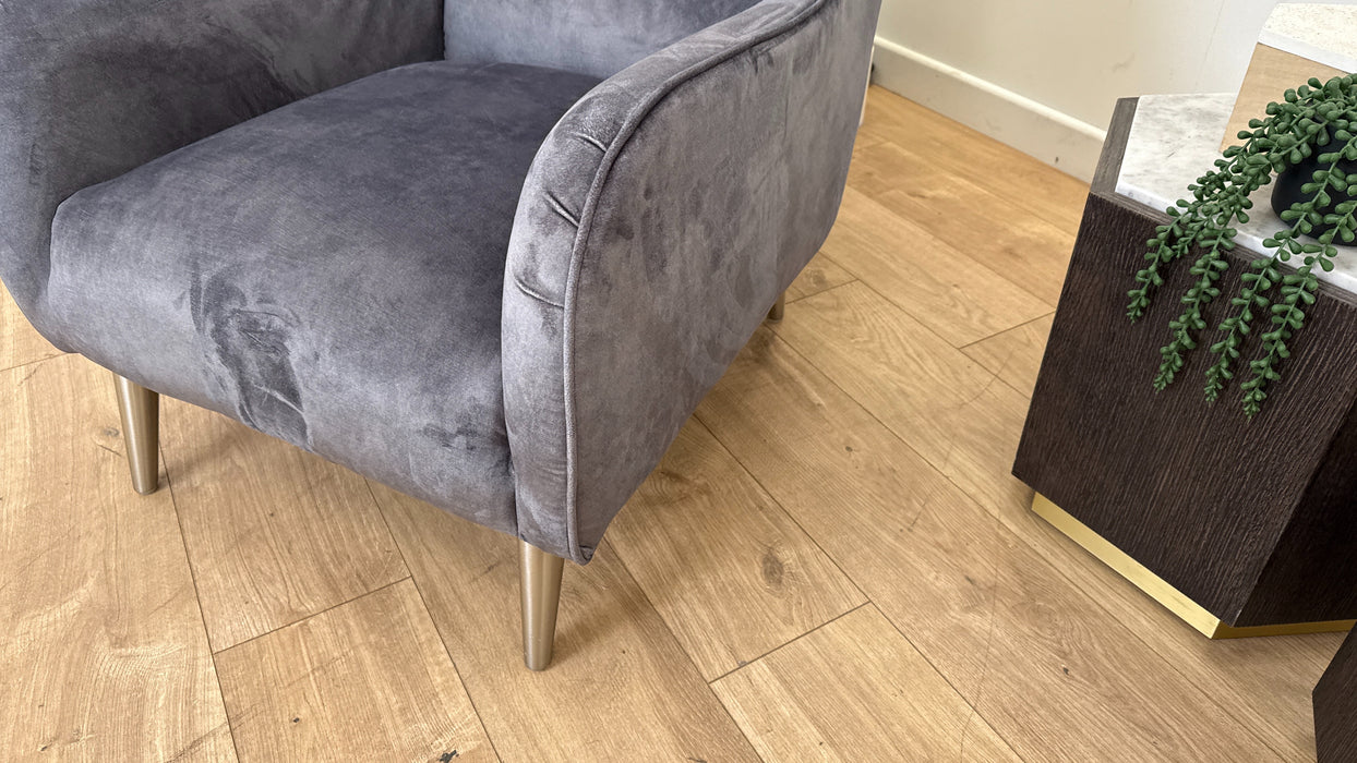 Topham - Fabric Accent Chair - Velvet Grey