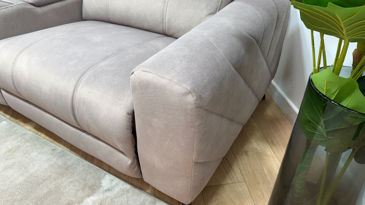 Sofology Allure Fabric 2.5 Seater Screen Console Power Recliner/Headrest Heated Seats Lumbar Support Speakers in Lifestyle Flecked Nutmeg