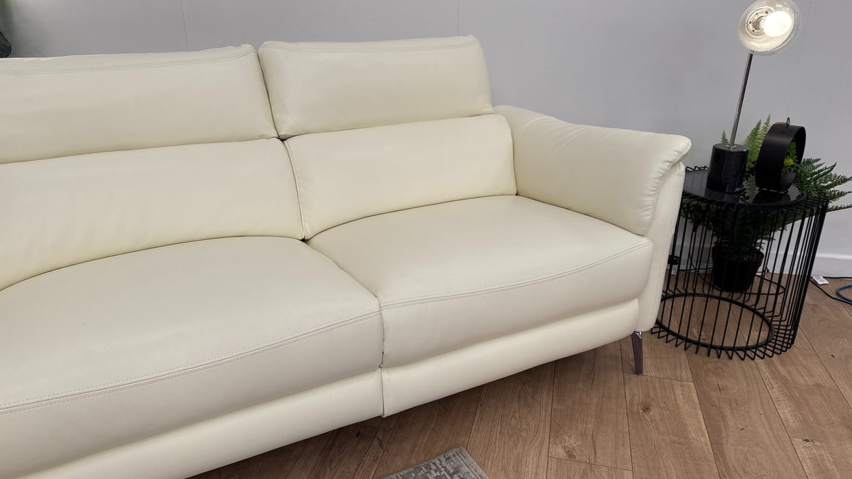 Sofology The Missouri 4 Seater Recliner Sofa in Trusty Sheen Leather White