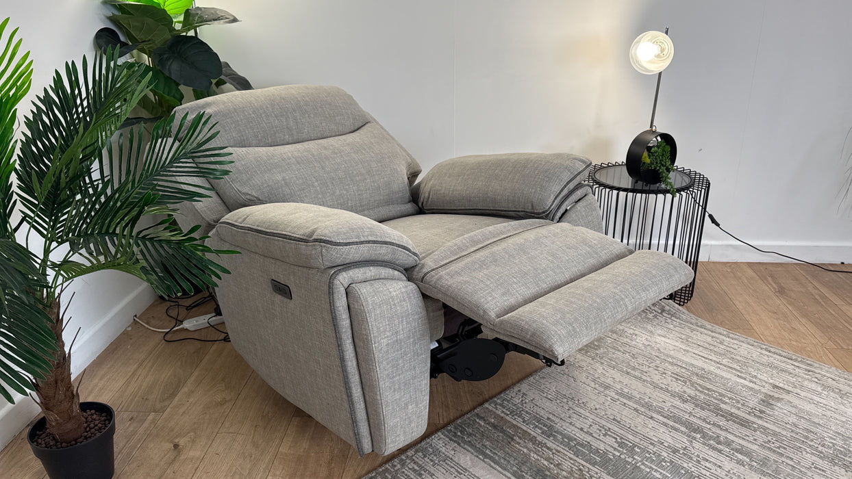 DFS Trek Frabric Reclining Chair in Grey