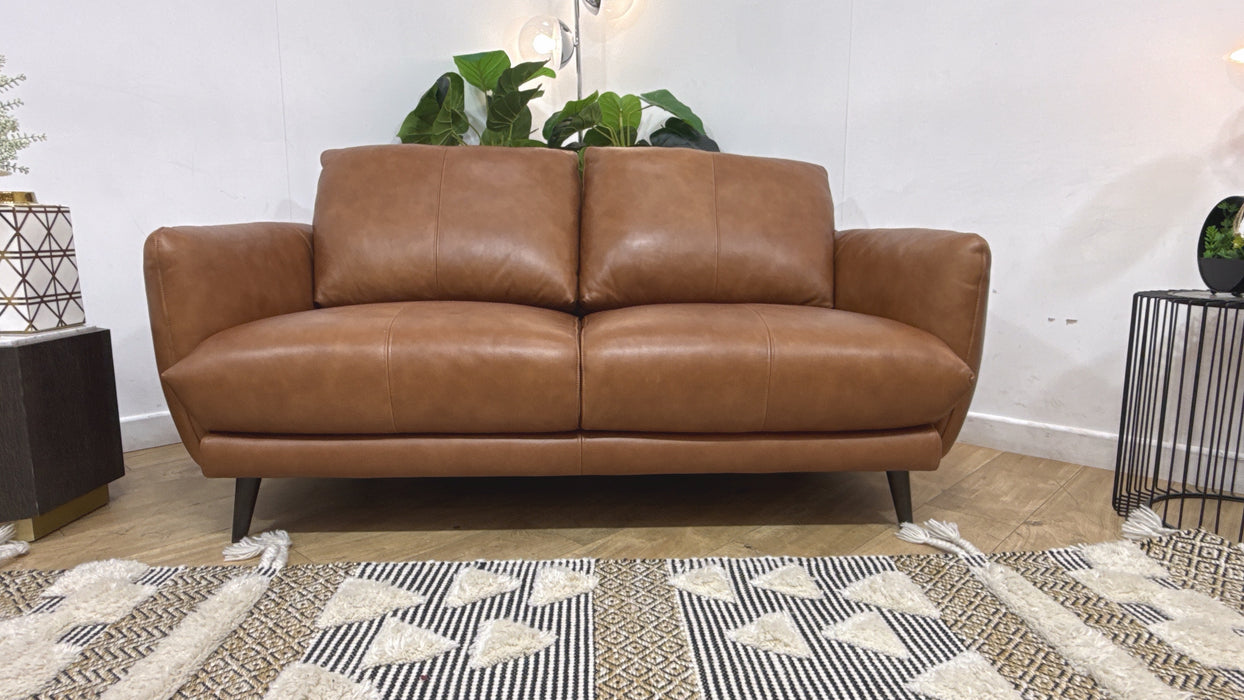 Sofology Adler Leather 2 Seater in Relaxed Soft Tan