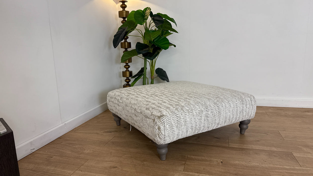 Sofology Highgrove Fabric Designer Footstool in Textured Pebble