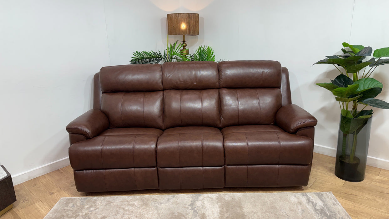 Sofology Gracie Leather 3 Seater in Trusty Sheen Chocolate