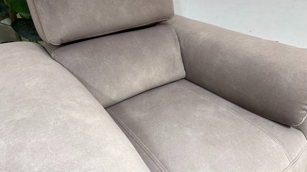 Sofology Bailey Fabric Chair Power Recliner/Headrest in Lifestyle Flecked Nutmeg