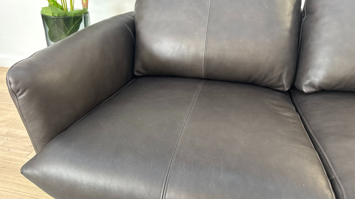 Sofology The Adler Leather 1 Corner 2 in Relaxed Soft Black Coffee