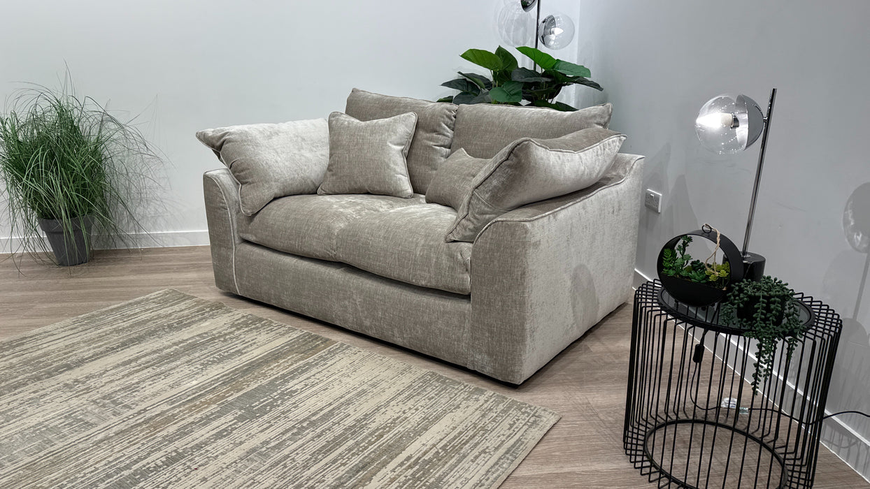 Sofology Georgio Fabric 2 Seater Extra Flex Seats in Luxe Chenille Stone