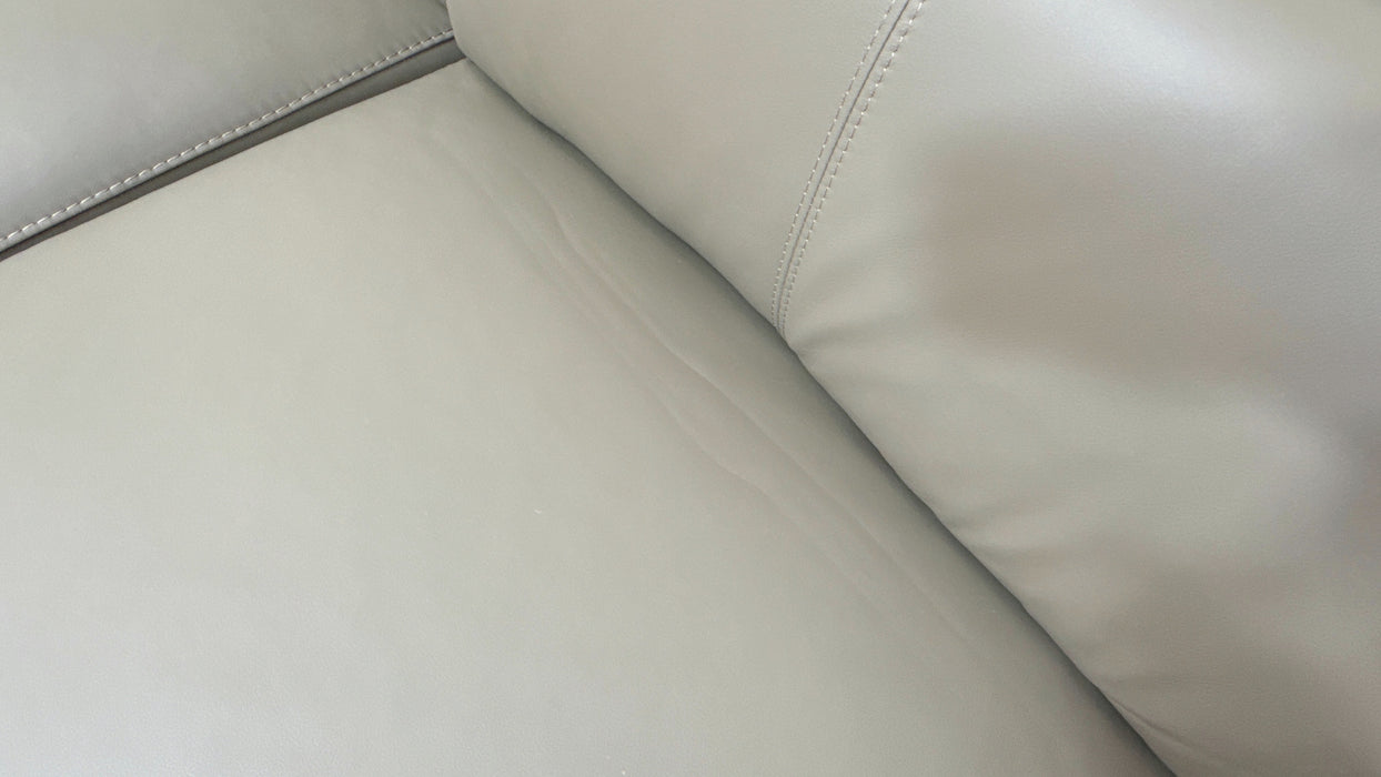 Sofology Larsen 3 Seater Chaise Leather Power Recliner/Headrest in Trusty Matt Taupe