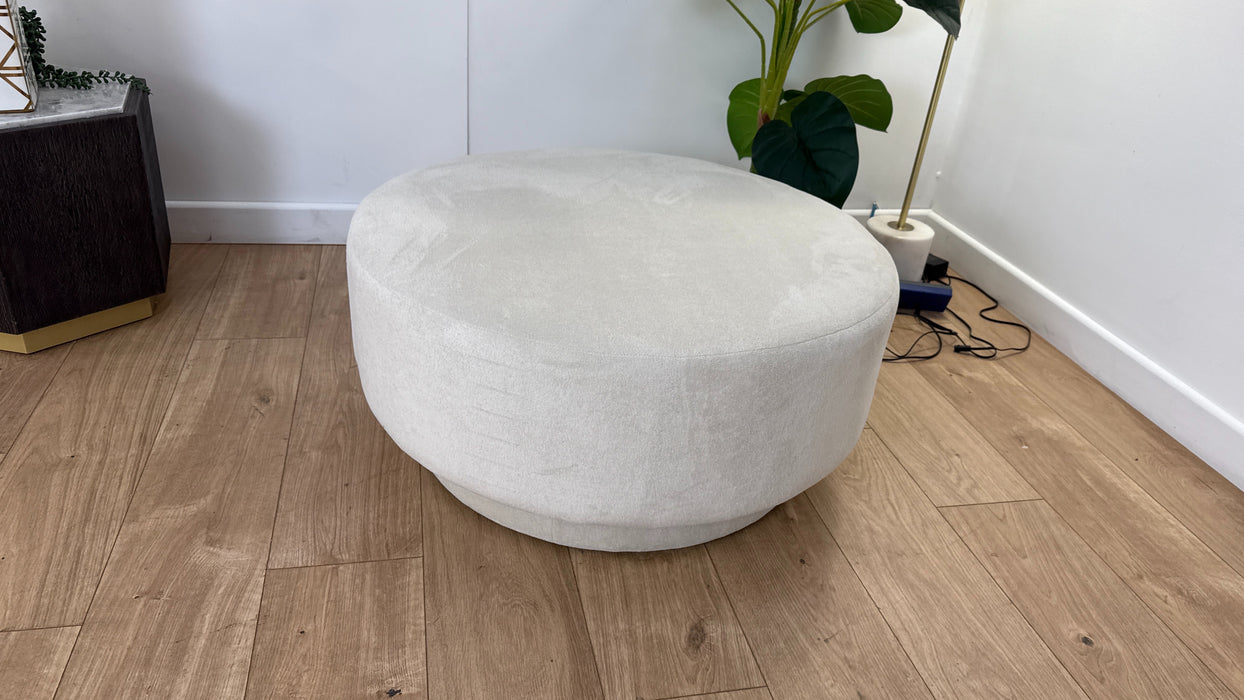 Sofology Luella Fabric Small Designer Footstool Luella Soft Sherpa Natural