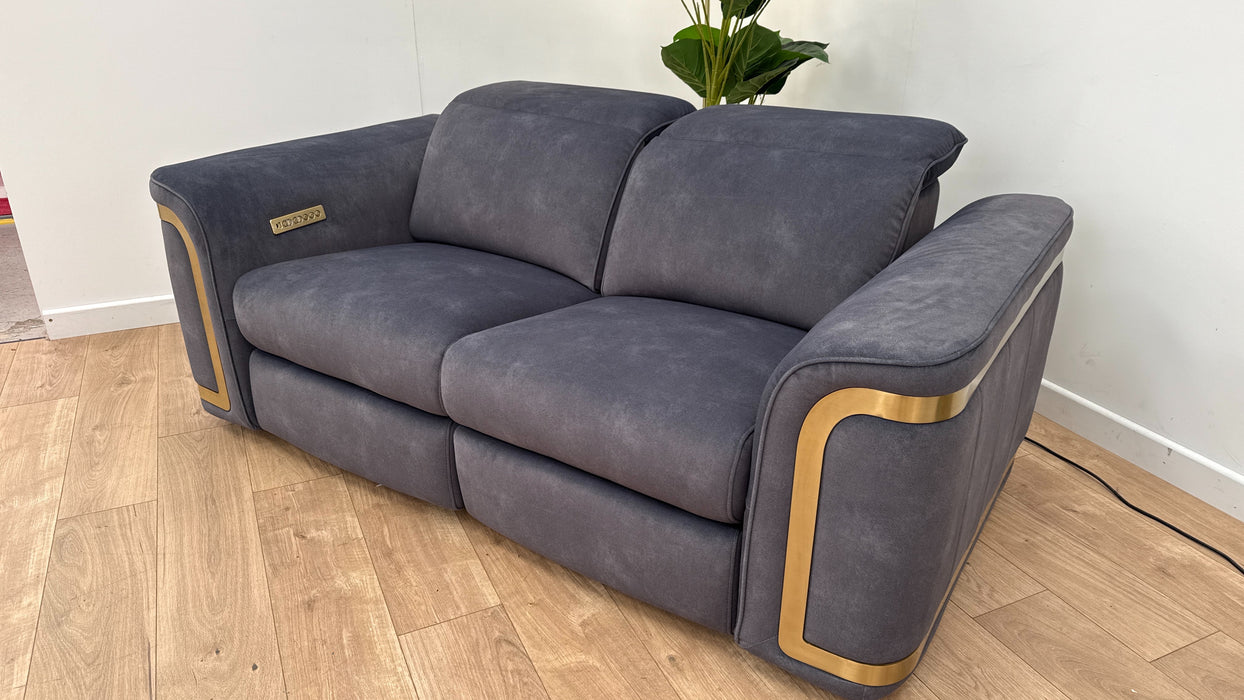Sofology Plaza Fabric 2 Seater Power Recliner/Headrest in Lifestyle Flecked Charcoal