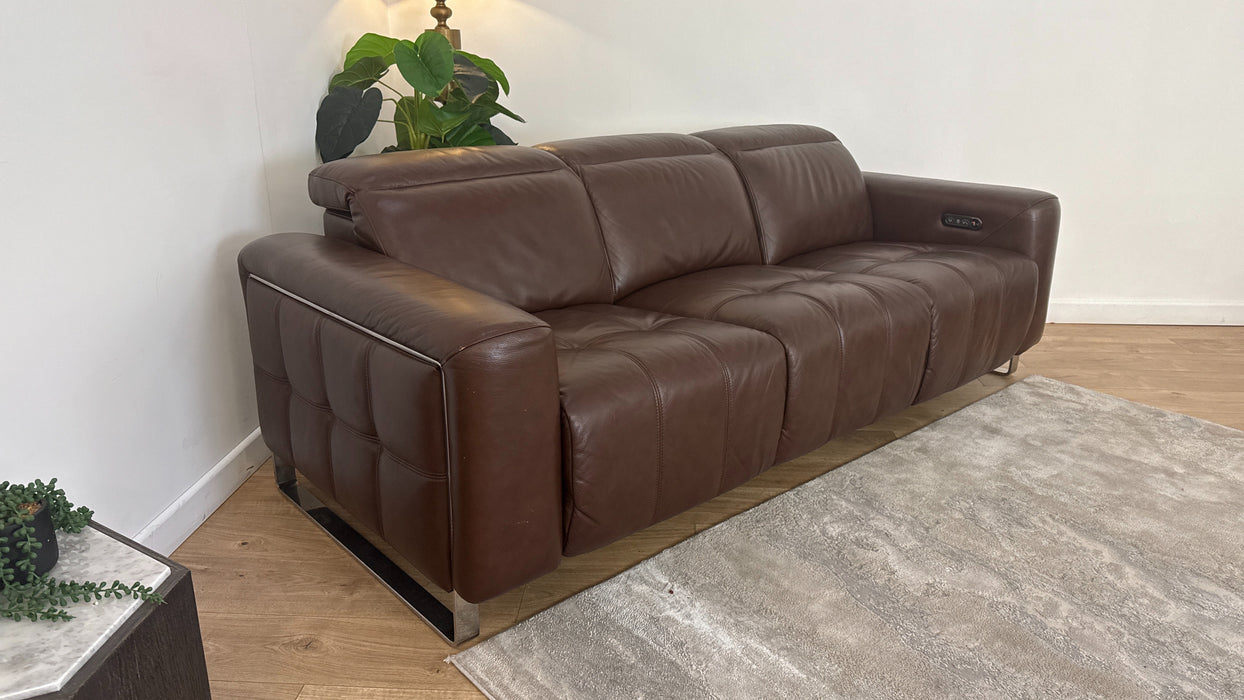 Sofology Marvella Leather 3 Power Recliner in Chocolate