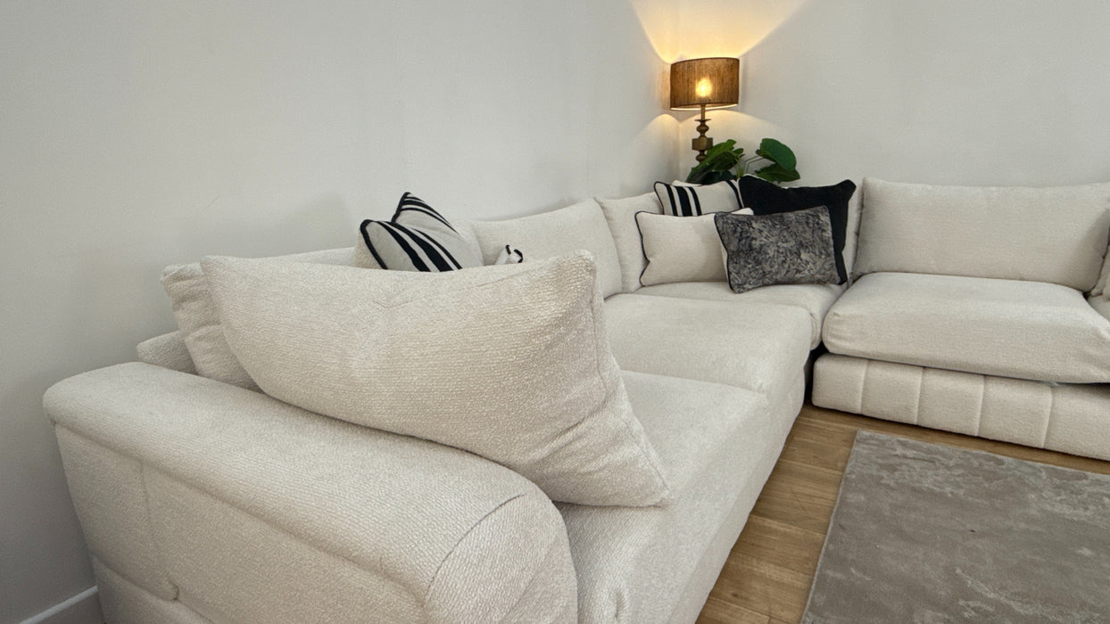 Sofology The Westwood Fabric 3 Corner 3 No Trim in Soft Boucle Ecru Mix