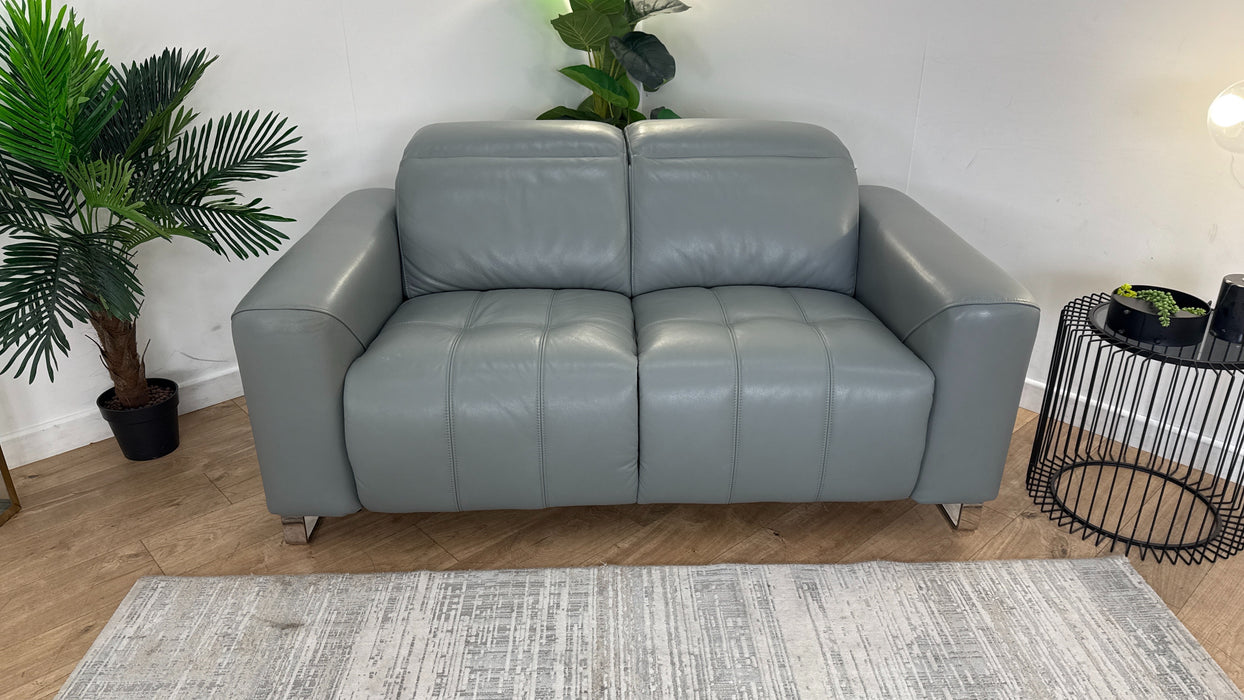 Sofology The Marvella 2 Seater Sofa in Trusty Sheen Leather Granite Teal