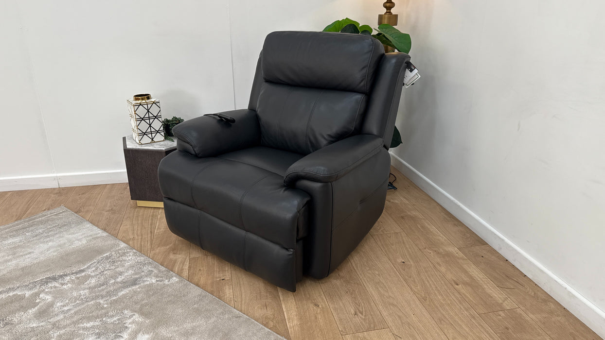 Sofology Gracie Leather Chair Rise & Tilt in Trusty Sheen Jet Black