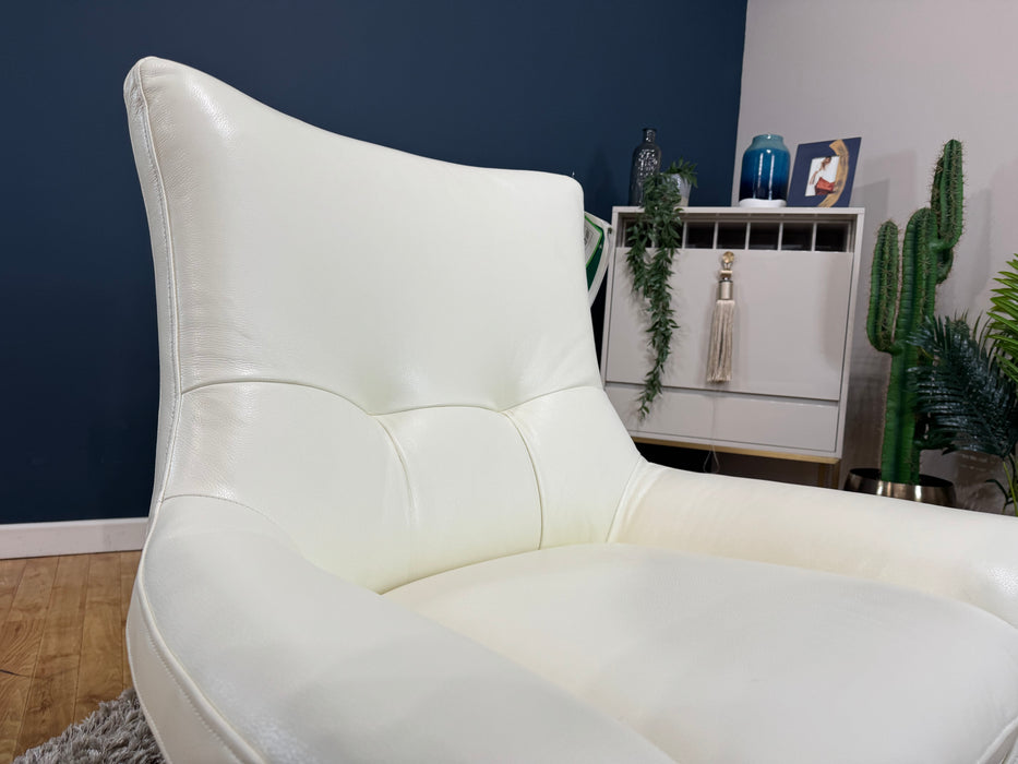 Missouri Leather Swivel Chair - Trusty Sheen White (WA2)