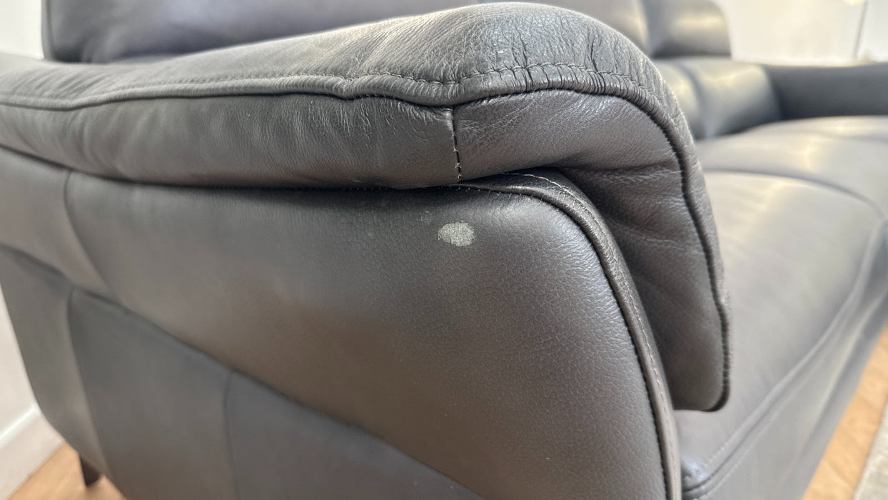 Sofology The Missouri 3 Seater Chaise Sofa in Trusty Sheen Leather Navy