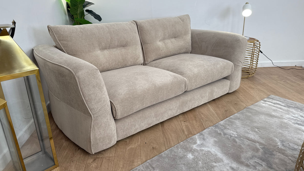 Sofology The Reign 3 Seater Fabric Sofa in Luxe Sherpa French Beige/Natural Mix