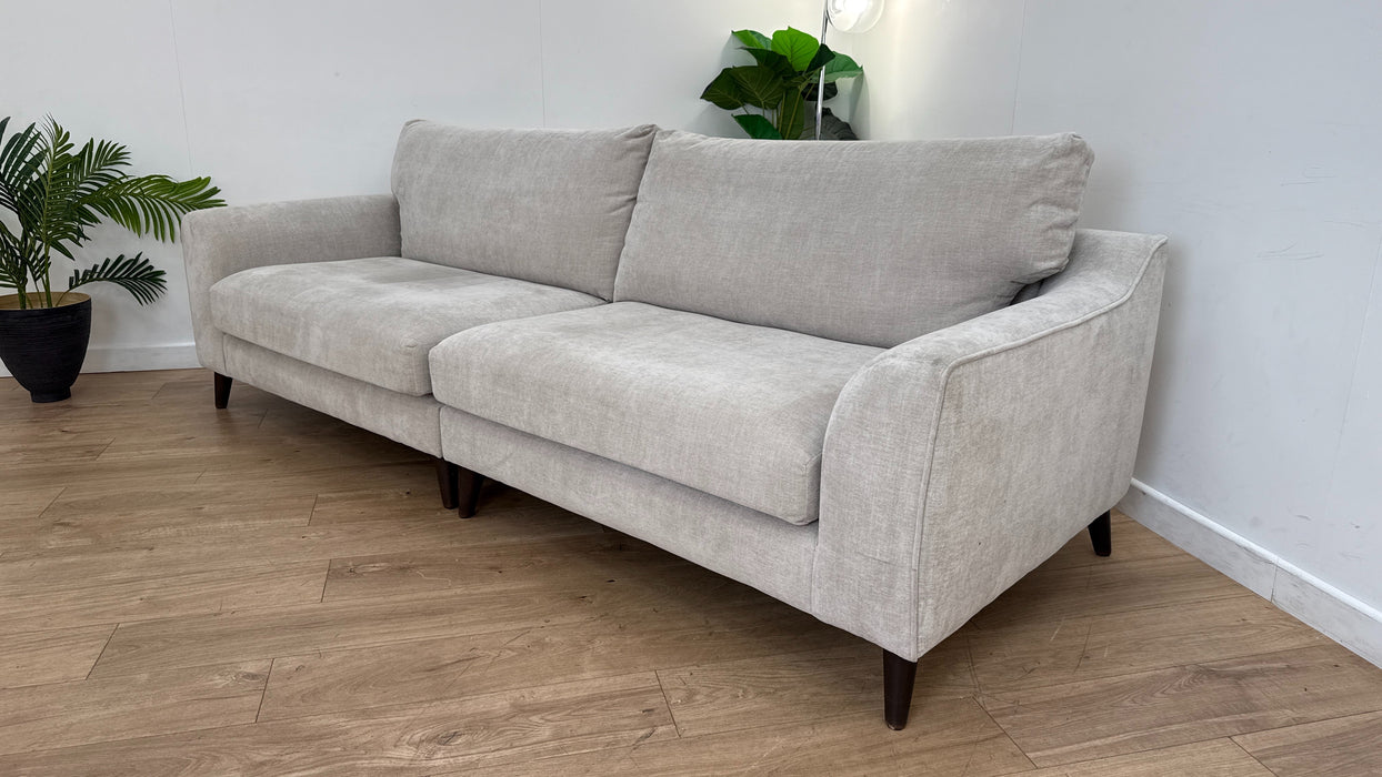 Sofology The Mayfair 4 Seater Split in Soft Chenille Fabric Linen/Pearl Mix