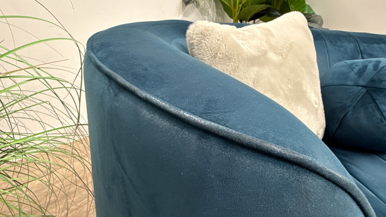 Sofology The Fitzrovia 3 Seater Fabric Sofa in Matt Velvet Teal