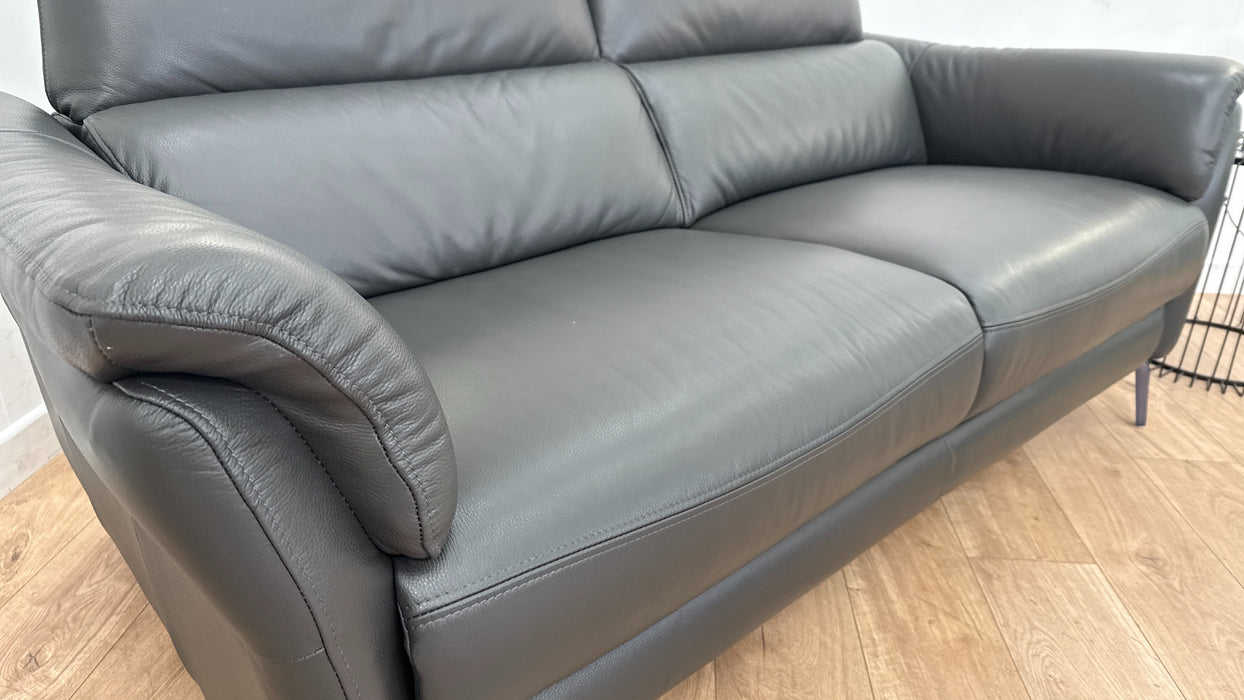 Sofology The Missouri 2.5 Seater Sofa in Trusty Sheen Leather Charcoal