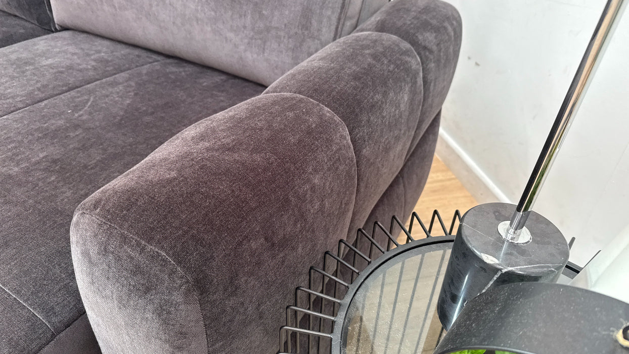 Sofology Sanctuary Fabric 3 Seater Double Power Chaise Power Motion Back in Relaxed Chenille Raisin