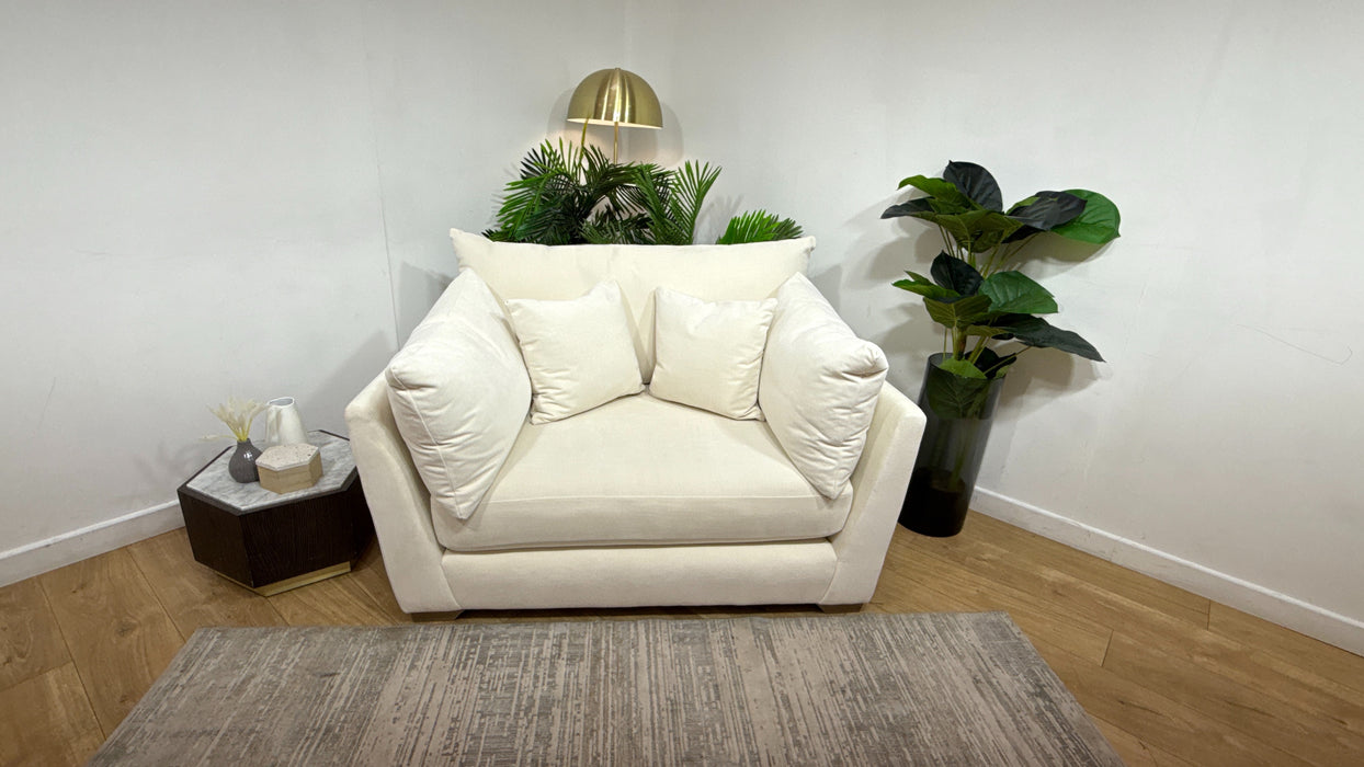 Sofology Tallulah Fabric Loveseat in Soft Chenille Ivory