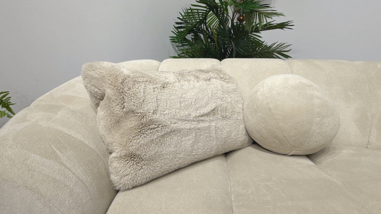 Sofology Waldorf 2 Seater Fabric Sofa in Soft Sherpa Natural Mix