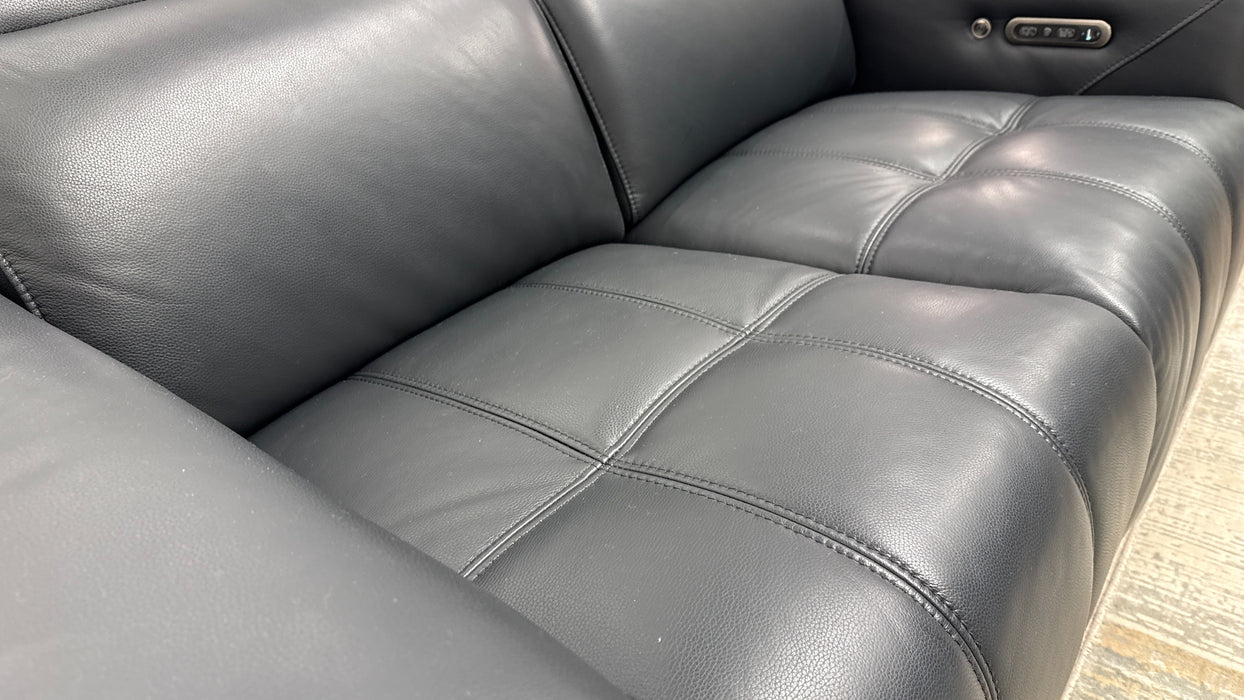 Sofology Marvella Leather 2 Seater Power Recliner in Trusty Sheen Jet Black