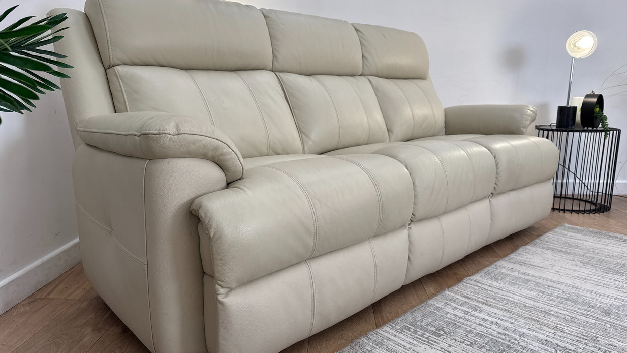 Sofology Gracie Leather 3 Seater in Trusty Sheen Bone China