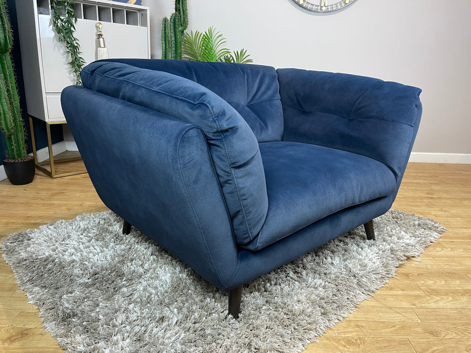 Hygge Fabric Loveseat - Lifestyle Fabric Mottled Navy Blue (WA2)