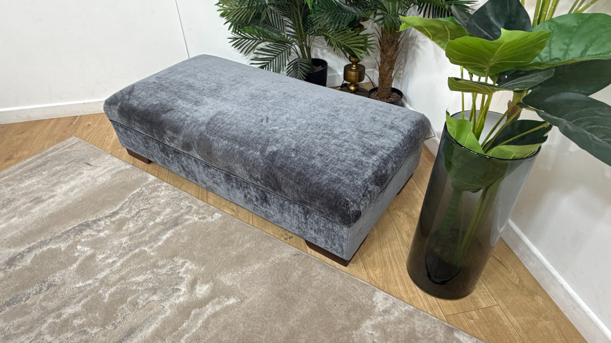 Sofology Valentina Fabric Bench Designer Footstool in Luxury Chenille Charcoal