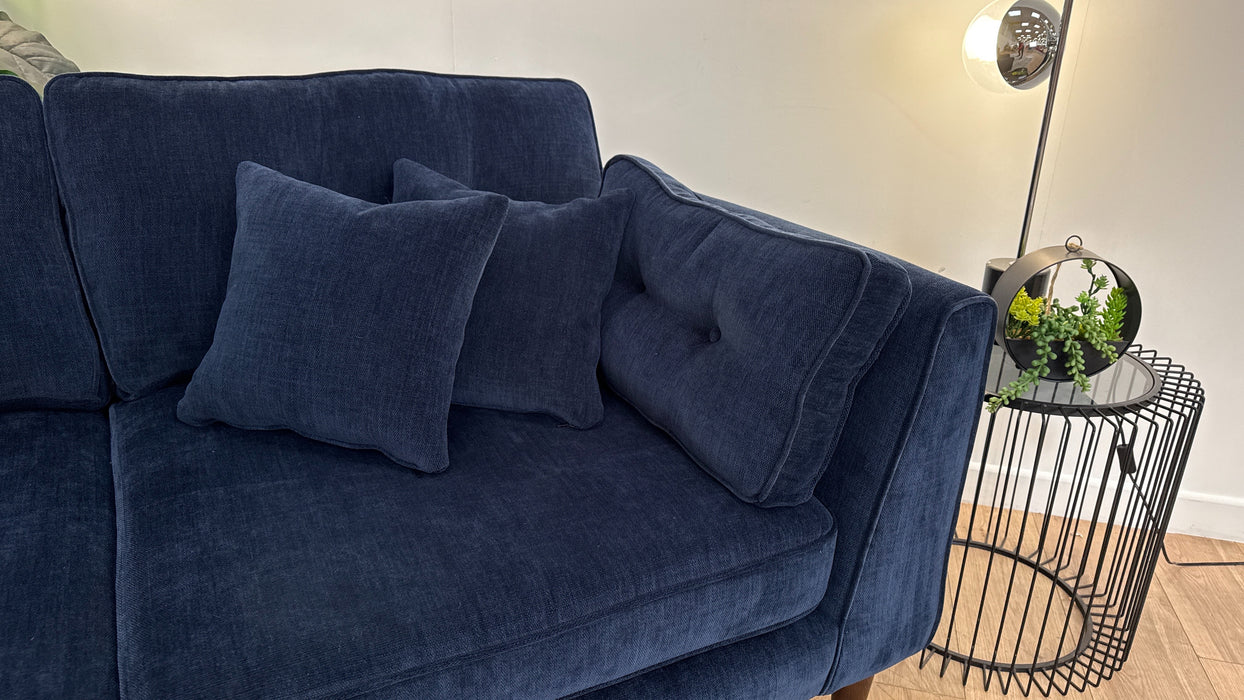 Sofology Cricket Fabric 3 Seater in Smooth Textured Chenille Navy