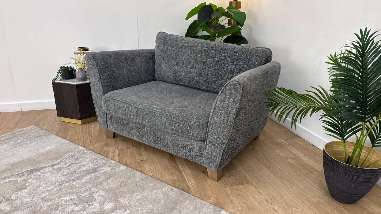 Sofology Canterbury Fabric Snuggler Chair in Weave Charcoal