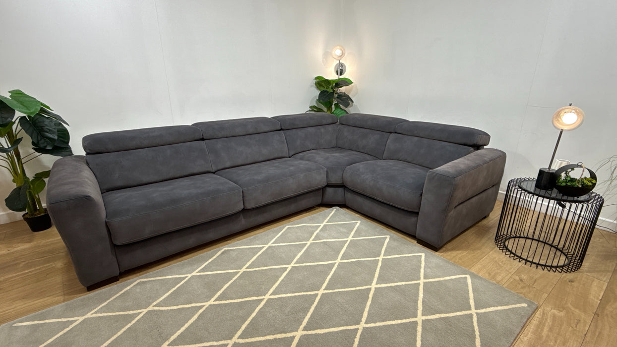 Sofology Metropolitan Fabric 3 Corner 1 Sofabed Power Recliner in Lifestyle Mottled Charcoal
