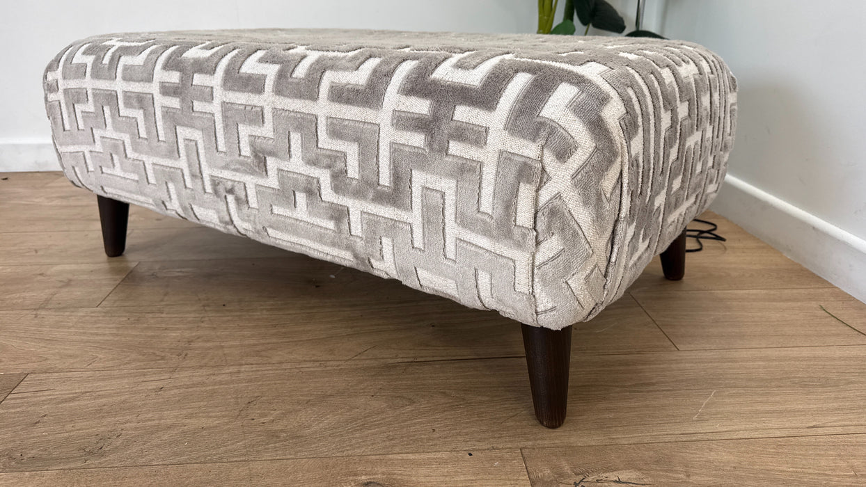 Sofology Mayfair Fabric Designer Footstool in Pebble
