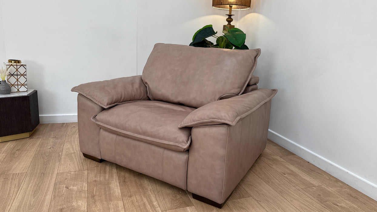 Sofology Embrace Recliner Loveseat Chair in Trusty Matt Leather Taupe