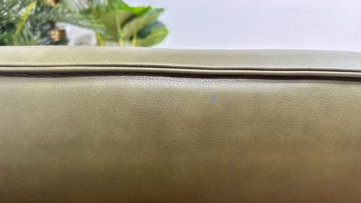 Sofology Adler Leather Swivel Chair in Relaxed Soft Olive