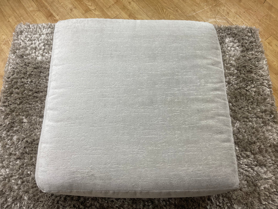 Majestica Fabric Designer Footstool - Plain Silver (WA2)