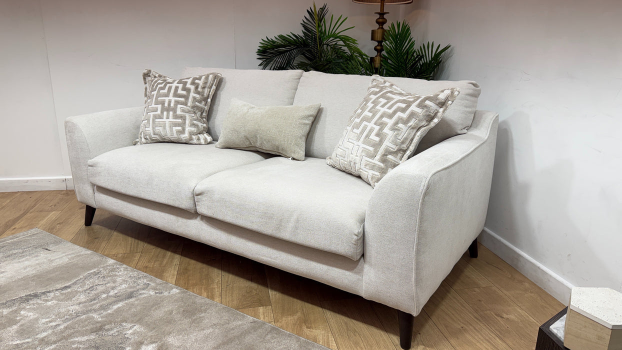 Sofology Mayfair Fabric 3 Seater Foam Seats in Linen Look Chenille Mist/Pearl Mix