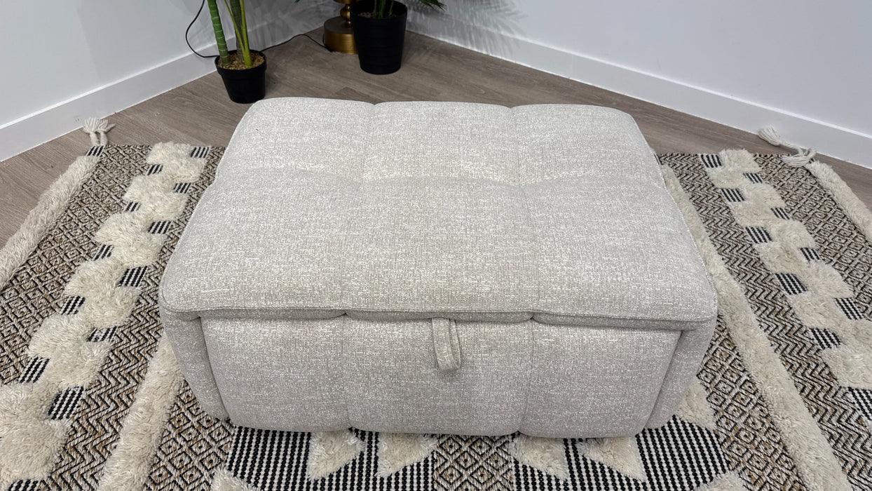 Sofology Moritz Large Bench Fabric Footstool in Cream