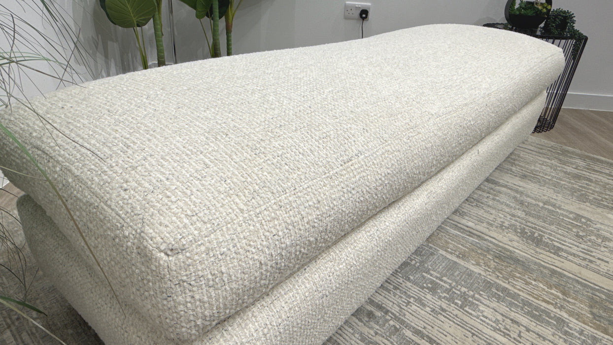 Sofology Hampton Fabric Small Bench Foostool in Chunky Knit Chenille Opal