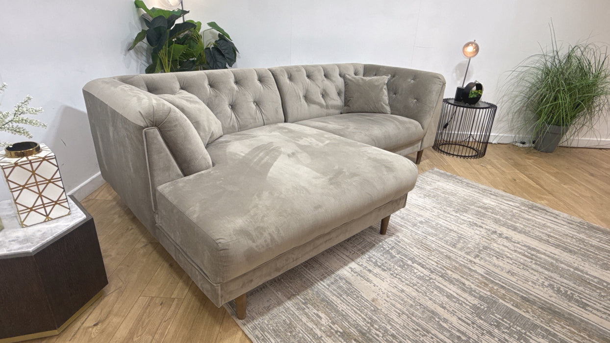 Sofology Bridgerton Fabric Chaise 4 Seater in Vader Mink